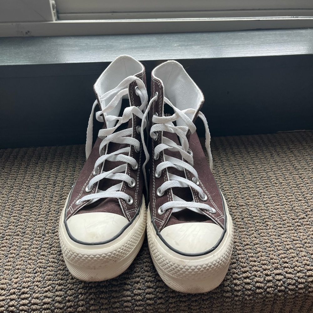 Platform converse, brown and yellow